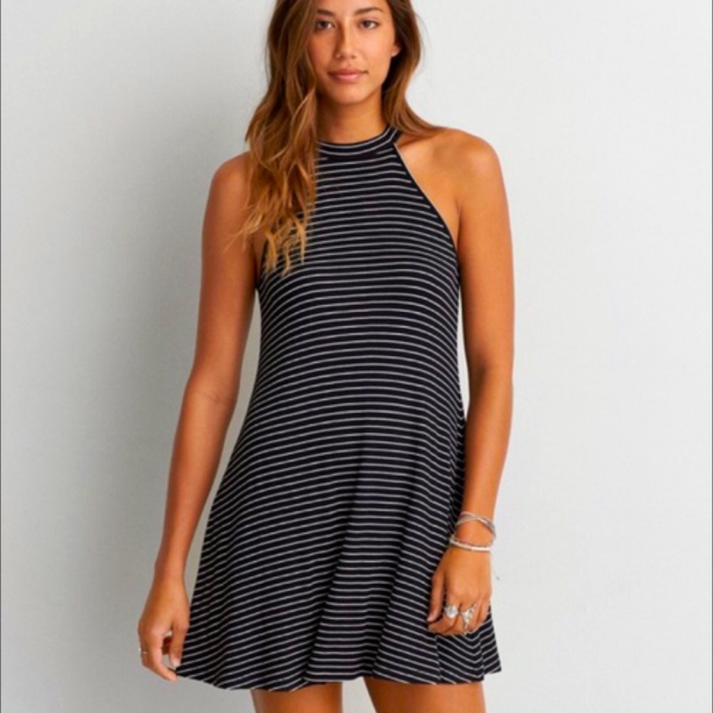 American Eagle Women’s Black High Neck Swing Dress